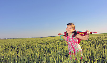 Image showing a little girl with a umbrella