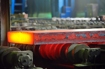 Image showing hot steel on conveyor