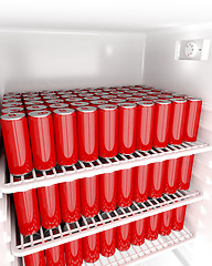 Image showing Red beverage cans