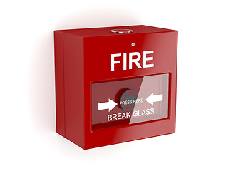 Image showing Red fire alarm