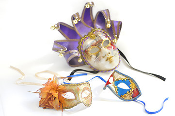 Image showing three Venetian masks for a party 