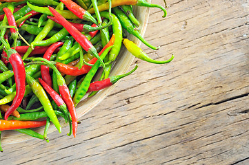 Image showing Chili Peppers in bowl 