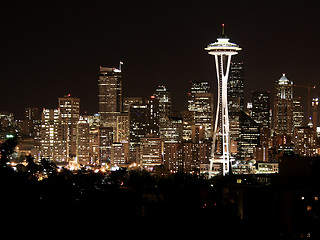 Image showing Seattle Skyline at night