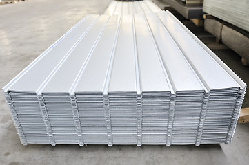 Image showing wave corrugated steel sheet