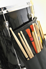 Image showing Snare Drum and Drum Sticks