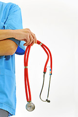 Image showing Close-up image of stethoscope and medical uniform