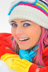 Image showing a winter portrait of a beautiful girl 