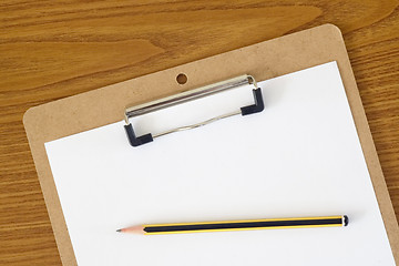 Image showing Blank paper on a clipboard

