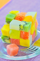 Image showing cube fruits salad