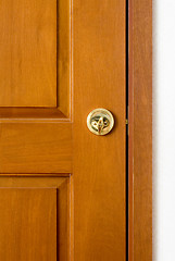 Image showing Locked wooden door

