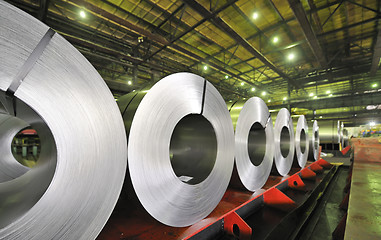 Image showing rolls of steel sheet 