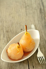 Image showing poached pears