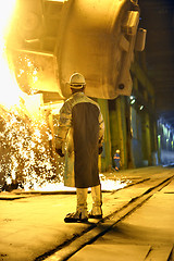 Image showing steel worker in a factory