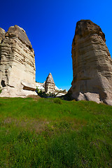 Image showing Fairy chimneys rock formations. Turkey, Cappadocia, Goreme.