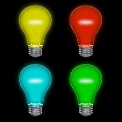 Image showing Colored lightbulbs