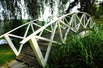 Image showing a white wood bridge