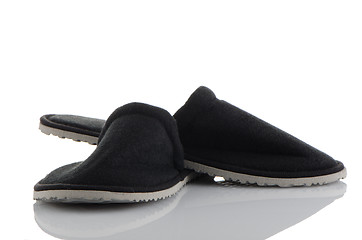 Image showing A pair of grey slippers