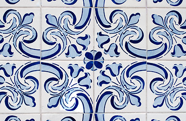 Image showing Traditional Portuguese glazed tiles