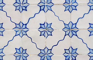 Image showing Traditional Portuguese glazed tiles