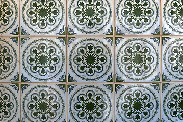 Image showing Traditional Portuguese glazed tiles