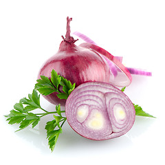 Image showing Red sliced onion