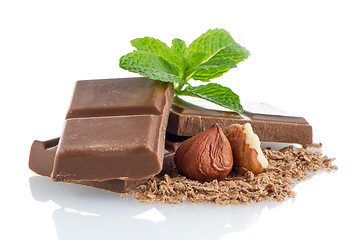 Image showing Chocolate Bar with hazelnuts