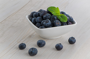 Image showing Blueberries in small bowl