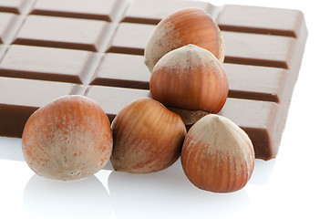 Image showing Chocolate Bar with hazelnuts