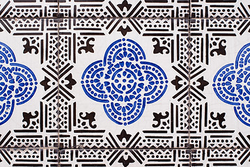 Image showing Traditional Portuguese glazed tiles