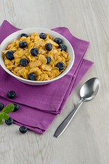 Image showing Cereal and blueberries