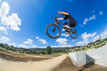 Image showing Bmx big air jump