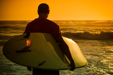 Image showing Surfer watching the waves