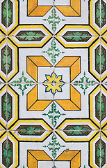 Image showing Traditional Portuguese glazed tiles