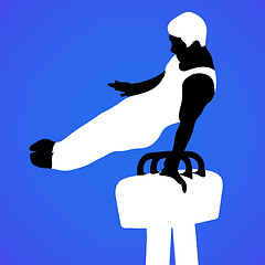 Image showing Gymnast on Pommel Horse Silhouette