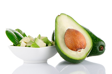 Image showing Avocados on white 