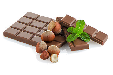 Image showing Chocolate Bar with hazelnuts