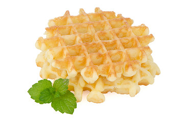 Image showing Pile of sweet waffles