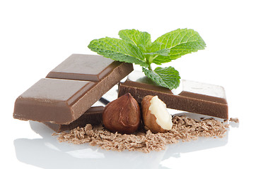 Image showing Chocolate Bar with hazelnuts