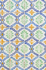 Image showing Traditional Portuguese glazed tiles