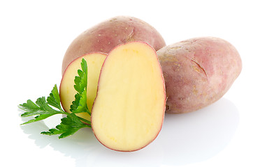 Image showing Red sliced potatoes