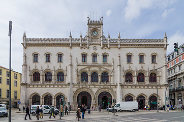 Image showing Rossio Railway Station facade in Lisbon