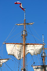 Image showing Masts and sails