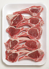 Image showing Lamb chops on a tray