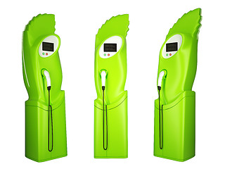 Image showing Green transportation: group of charging stations