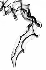 Image showing Abstraction: white smoke swirls on white