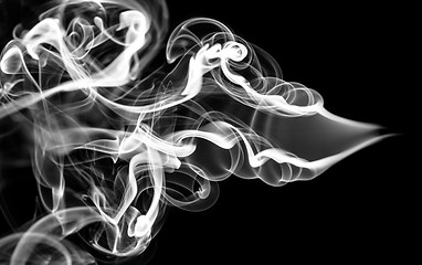 Image showing Abstraction pattern: white smoke shape and curves 