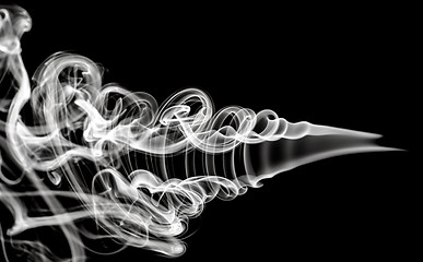 Image showing White Abstraction: magic smoke pattern on black