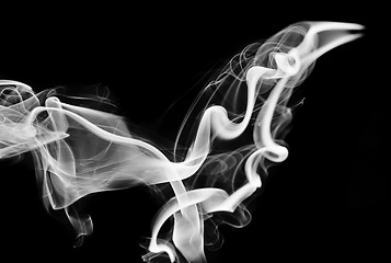 Image showing Abstraction: white smoke shape and swirls 