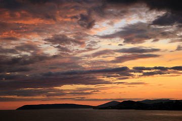 Image showing Sea sunset over Split, Croatia