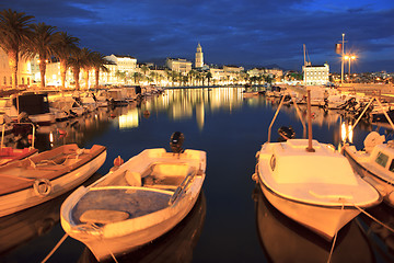 Image showing Split city by night